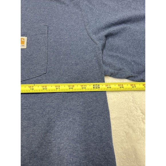 Carhartt Shirt Original Fit Size 2XL Heavyweight Workwear Pocket Blue K87-413 - Picture 8 of 13